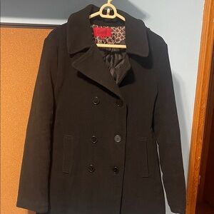 Women's Black Double-Breasted Coat